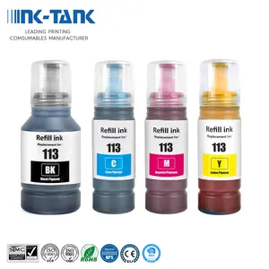 Cartucho de tinta 113 Premium para impresora Epson EcoTank, botella a base de agua a granel, Compatible con ET-5880 ET-16600