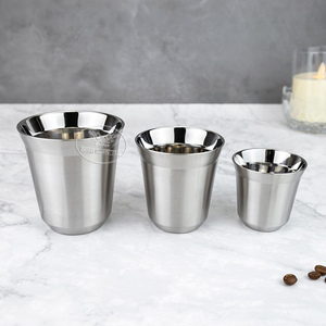 Bicchieri da Vino in Acciaio Inox Personalizzati all'Ingrosso 80ml/160ml/240ml, Tazze Isolate <span class=keywords><strong>a</strong></span> <span class=keywords><strong>Doppia</strong></span> <span class=keywords><strong>Parete</strong></span> Anti-Scottatura per <span class=keywords><strong>Espresso</strong></span> e Caffè - Product Image 4