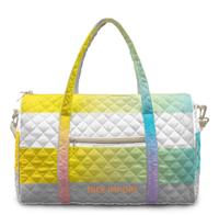 Sac de voyage matelassé grand format arc-en-ciel bisexuel, sac de week-end portable avec poches zippées, sac de sport pour le travail