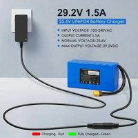 Chargeur de batterie LifePO4 29,2V 1,5A, mode de charge CC CV pour packs de batteries LifePO4 8S, chargeur de batterie LifePO4 24V 25,6V 29,2V 1,5A