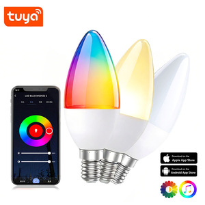 หลอดไฟ LED RGB ทรงแหลมเคลือบพลาสติกอัจฉริยะ ขั้ว E27 สำหรับใช้ในบ้าน ควบคุมผ่านบลูทูธ ปรับความสว่างและสีได้ - Product Image 4