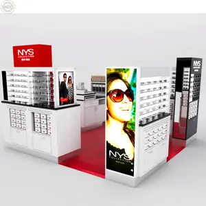 Boutique Portable Eyewear Store Window Display Glass Shelf Eyeglasses Glass Display Cabinet Shop Fitting