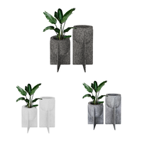 Pot Tanaman Bunga Pohon Luar Ruangan Fiberglass Ramah Lingkungan Tahan Lama Modern Besar untuk Taman