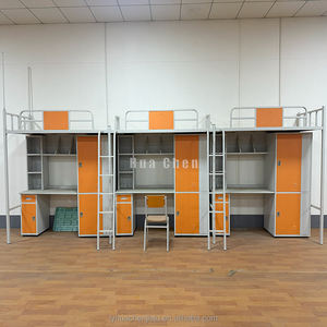 Спальня железная сталь шкаф для одежды дешевая лестница для мальчиков хранение цена металлическая девочка Подростковая детская двухъярусная кровать с письменным столом - Product Image 5