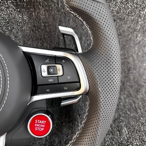 Cuir Offre Spéciale de démarrage à une clé pour Volkswagen <span class=keywords><strong>R</strong></span>-<span class=keywords><strong>line</strong></span> Passat <span class=keywords><strong>Golf</strong></span> Jetta Tiguan Polo Bora Arteon 2000-2025 volant de voiture - Product Image 5