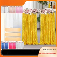 Rideau de paillettes dorées style nordique, draperie transparente à fixer sur un tringle pour la décoration d'hôtels, mariages et banquets