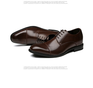 Zapatos de Vestir de Cuero Genuino para Hombre, con Cordones, Color Sólido, Punta Cerrada, para Todas las Temporadas, Suela de Goma, Envío Directo - Product Image 2