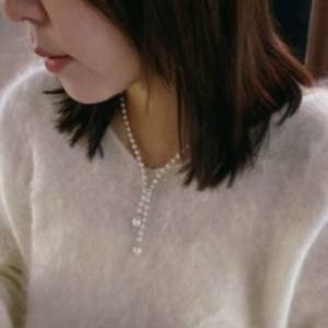 Collier ras du cou en perles d'eau douce naturelles à double couche de 6 à 7 mm, or 14 carats, rétro, tendance, injection, multiples méthodes de port, colliers en perles - Product Image 3