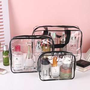3 Pack PVC Clear Waterproof Quart Size Travel Makeup Cosmetic <b>Toiletry</b> <b>Bag</b> Transparent Organizer <b>Bags</b> <b>for</b> Women and <b>Men</b> - Product Image 4