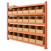 Bac de rangement ondulé blanc avec intérieur brun et façade inclinée pour l'organisation de la maison, du bureau, des livres, des jouets et de l'affichage en magasin