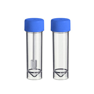 Vaso de muestra desechable de plástico Kang Rongda de 30 ml con cuchara y tapa para análisis de orina, esputo y heces - Product Image 1