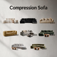 Großhandel Ein-/Zwei-/Dreisitzer Chenille Getuftetes Komprimiertes Sofa aus China Modernes Design für Apartments und Hotels