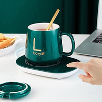 Mug intelligent promotionnel de Noël, mug à café auto-chauffant, chauffe-tasse sans fil, thermos chauffant en céramique, tasse électrique, coffret cadeau d'affaires