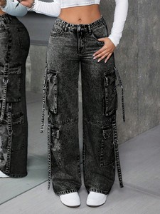 All'ingrosso <span class=keywords><strong>pantaloni</strong></span> <span class=keywords><strong>Cargo</strong></span> impilati da <span class=keywords><strong>donna</strong></span> di alta qualità 6 Pocket tattico alla moda Jeans da <span class=keywords><strong>donna</strong></span> <span class=keywords><strong>pantaloni</strong></span> <span class=keywords><strong>Cargo</strong></span> <span class=keywords><strong>donna</strong></span> <span class=keywords><strong>pantaloni</strong></span> larghi - Product Image 3