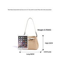 Nouveau Sac à Bandoulière de Luxe en Cuir Véritable Tressé pour Femme 2026 – Grande Capacité, en Cuir de Vachette et Paille, Idéal Plage et Voyage