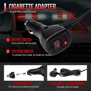 Thanh Đèn Nhấp Nháy Gắn Tấm Che Cửa Ra Vào Nhà Máy Thanh Đèn Cảnh Báo Nguy Hiểm Khẩn Cấp Gắn Tấm Che Nắng Gắn Kính Chắn Gió Nội Thất 32 Led - Product Image 4