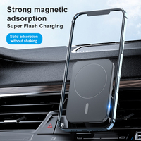Chargeur sans fil magnétique Portable 15W, Induction magnétique, charge rapide, grille d'aération, pour voiture, séries iPhone, vente en gros