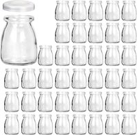 Bocaux en verre transparent de 150 ml avec couvercles en PE pour yaourt, pouding, confiture, miel – Idéal pour les cadeaux de mariage et de fête prénatale