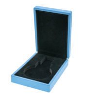 Pronto stock clamshell sky blue medal box set di gioielli confezione regalo con logo personalizzato per scatola di immagazzinaggio di imballaggio di medaglie
