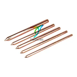 High Quality Copper Bonded Ground 5/8" 3/4" 1/2" Copper Clad Steel Earth Rod Price