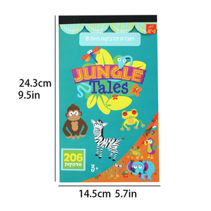 Livre d'autocollants pour enfants « Contes de la jungle » de 206 pièces - Autocollants animaux de la savane autocollants pour scrapbooking et récompenses scolaires - Product Image 2