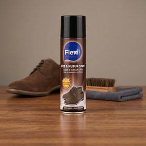 Kit d'entretien pour chaussures en daim et nubuck Flexicare, spray nettoyant pour chaussures brunes, 250 ml, certifié ISO9001, comprend une brosse portable - Product Image 2