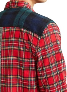 2023 OEM al por mayor Casual para hombre Oficina a cuadros de manga larga hechizo personalizado 3 tonos colores algodón personalizado Camisa de franela a cuadros hombres - Product Image 5