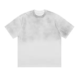 Мужская Повседневная стираная футболка с градиентным 100%