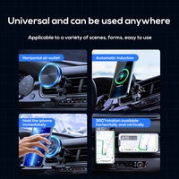 Harga pabrik pengisi daya nirkabel mobil magnetis MEMO GW02 dudukan telepon mobil magnetis pengisi daya nirkabel 15W untuk iPhone