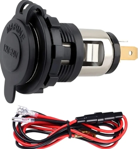 12V/24V Thuốc lá nhẹ hơn ổ cắm xe Ổ cắm điện không thấm nước xe máy Ổ cắm điện với 10A Đánh giá hiện tại - Product Image 1