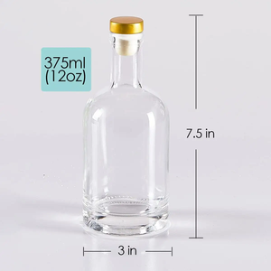 Bottiglie in Vetro Trasparente Multiuso Riutilizzabili da 375ml con Tappo in Sughero, a Prova di Perdite, per Salsa di Soia Calda, Marmellata, Tequila - Product Image 3