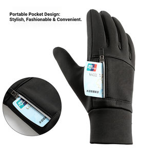 KAIXI Gants d'équitation décontractés d'hiver unisexes doublés de polaire épaissi résistant au froid étanche à l'écran tactile anti-dérapant coupe-vent cyclisme - Product Image 1