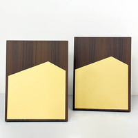 Plaque en bois vierge, trophée d'entreprise en bois avec certificat en plaque dorée MH-LJ0882