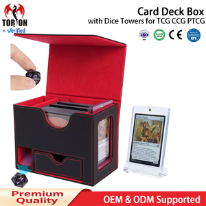 Torson <span class=keywords><strong>New</strong></span> Single Sleeve <span class=keywords><strong>Card</strong></span> Deck Box avec 120 + PU Leather <span class=keywords><strong>Yu</strong></span> <span class=keywords><strong>Gi</strong></span> <span class=keywords><strong>Oh</strong></span> TCG UGS Commander Cards et Dice Towers pour jeux de société - Product Image 1