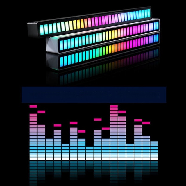 Voice-controlled RGB LED Car & Desktop Ambient Light with Music Sync Rechargeable Battery and Dimmable Decorative Lights