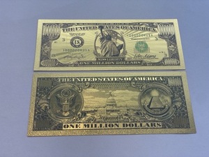 Benutzer definierte American Bill Dollar Eine Million Banknote 24 Karat Gold Kunststoff Doppelseitige Buchdruck Gedruckte Statue Liberty Souvenir Card - Product Image 3