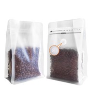 Sacs à café mats en stock, personnalisés, à huit soudures, hermétiques, pour grains de café, bonbons, avec valve unidirectionnelle refermable