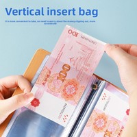 Nouvelle collection de billets de banque commémoratifs grande capacité avec couverture de protection en PU pour billets et pièces de monnaie RMB