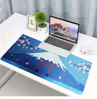 Tapis de souris XXL étanche personnalisé, durable, avec motif de fleurs de cerisier japonais, grand tapis de souris pour le jeu avec bords cousus pour les joueurs