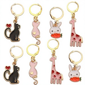 Marcadores de Puntos de Ganchillo con Diseño de Animales Adorables, Abalorios de Aleación Esmaltada, Clips de Bloqueo para Tejer, Accesorios DIY para Contador de Hileras - Product Image 1