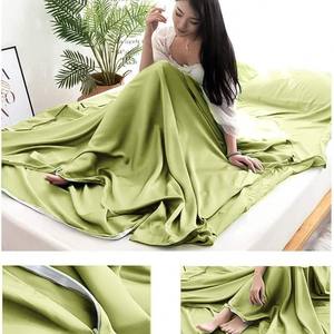 Sac de couchage Woqi Envelope jaune vert 930g léger et respirant en polyester pour adultes, voyage et camping - Product Image 2