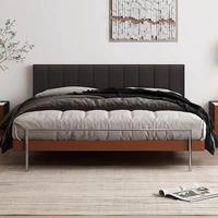Muebles de dormitorio multifunción de cuero de alta calidad, cama con marco de tamaño King/Queen, luces LED, tapicería suave, camas dobles, cama de almacenamiento
