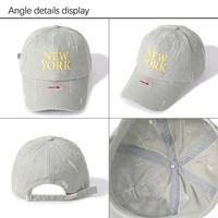 Gorra de béisbol personalizada de alta calidad con logotipo de imagen Vintage, gorra de algodón de 6 paneles, gorra de papá rasgada con logotipo bordado informal a la moda Unisex