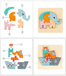 <span class=keywords><strong>Puzzle</strong></span> <span class=keywords><strong>3D</strong></span> en <span class=keywords><strong>bois</strong></span> pour bébés, jouets éducatifs, plats, thème dessins animés, stimulation de l'intelligence, objet d'apprentissage pour les petits, offre spéciale - Product Image 2