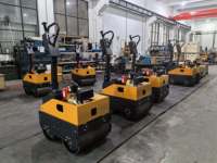 Rouleau compacteur vibrant autoporté à double tambour Kama Mini 178Fse, petit compacteur de sol et de béton, économe en énergie, force de compression de 24KN
