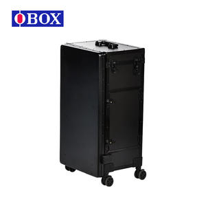 Table de manucure OBOX avec tiroirs de rangement et miroir, design en métal noir pour usage domestique - Product Image 3