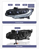 Ensemble de phares LED de style Matrix pour Honda Civic 10e génération (2016-2021) avec lentille de projecteur, feux de jour et clignotants séquentiels