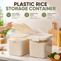 Essential Nordic Style Kitchen Plastic Rice Storage Container Home Use Large 20-Pound Sealed Insect-Proof Moisture-Proof Box