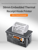 Module d'imprimante thermique mini kiosque EM5820H 58 mm à faible bruit, impression thermique directe de reçus pour mobile intégré RS232, imprimante thermique utilisée
