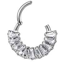 Anneau de nez en titane G23 de qualité implantaire ASTM F136 avec zircon, piercing corporel, clicker pour septum nasal, bijoux de mode pour le corps